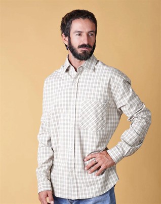 Elsk - Checked Mens Relaxed Hemd - Earthtone Check